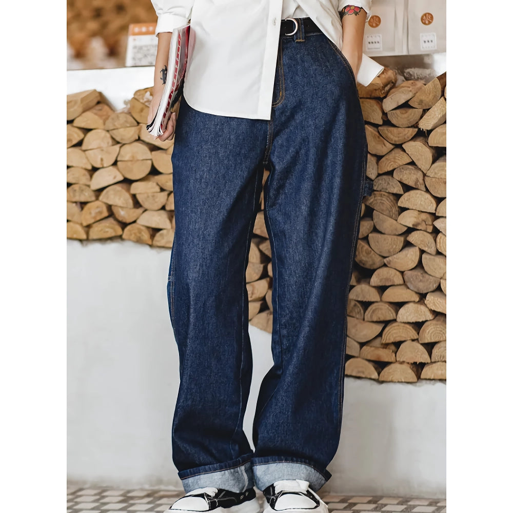 Pantalones vaqueros holgados de mezclilla