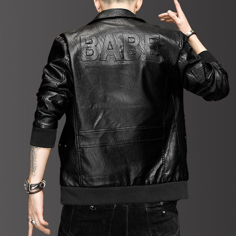 Chaqueta de cuero de imitación de la marca Tide, ropa informal de talla grande para hombre