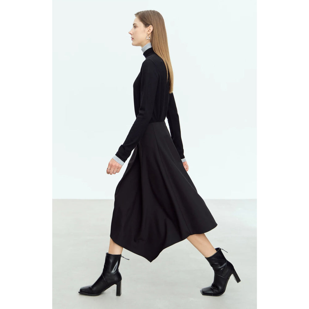 Minimalistischer asymmetrischer A-Linien-Midirock