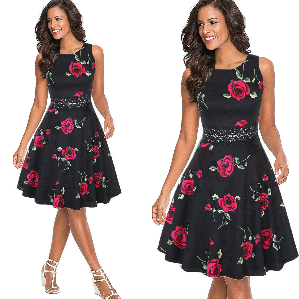 Vestido de encaje estilo europeo y americano