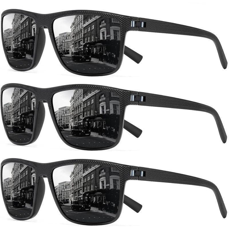 3 gafas de sol polarizadas cuadradas