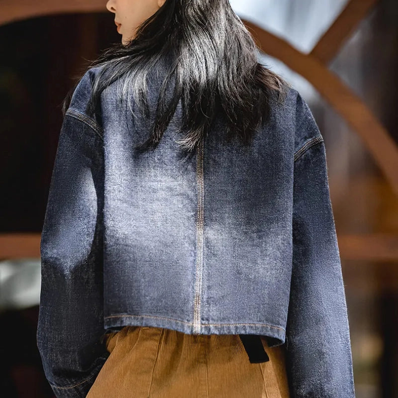 Chaqueta vaquera vintage azul oscuro