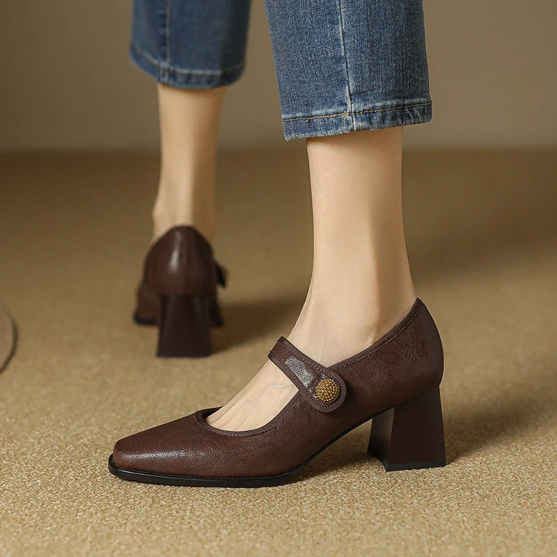Elegante Herbst Mary Jane Pumps