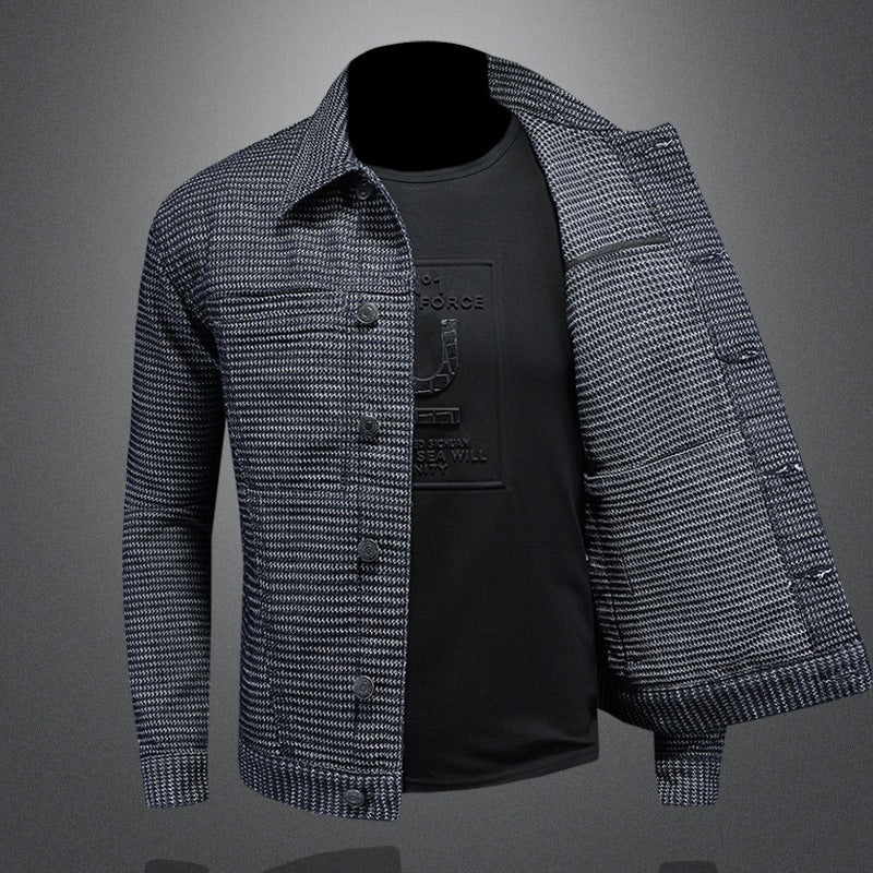 Europäischer und amerikanischer Jeansmantel Herrenmode Mode Revers Motorradjacke Lässig All-Matching
