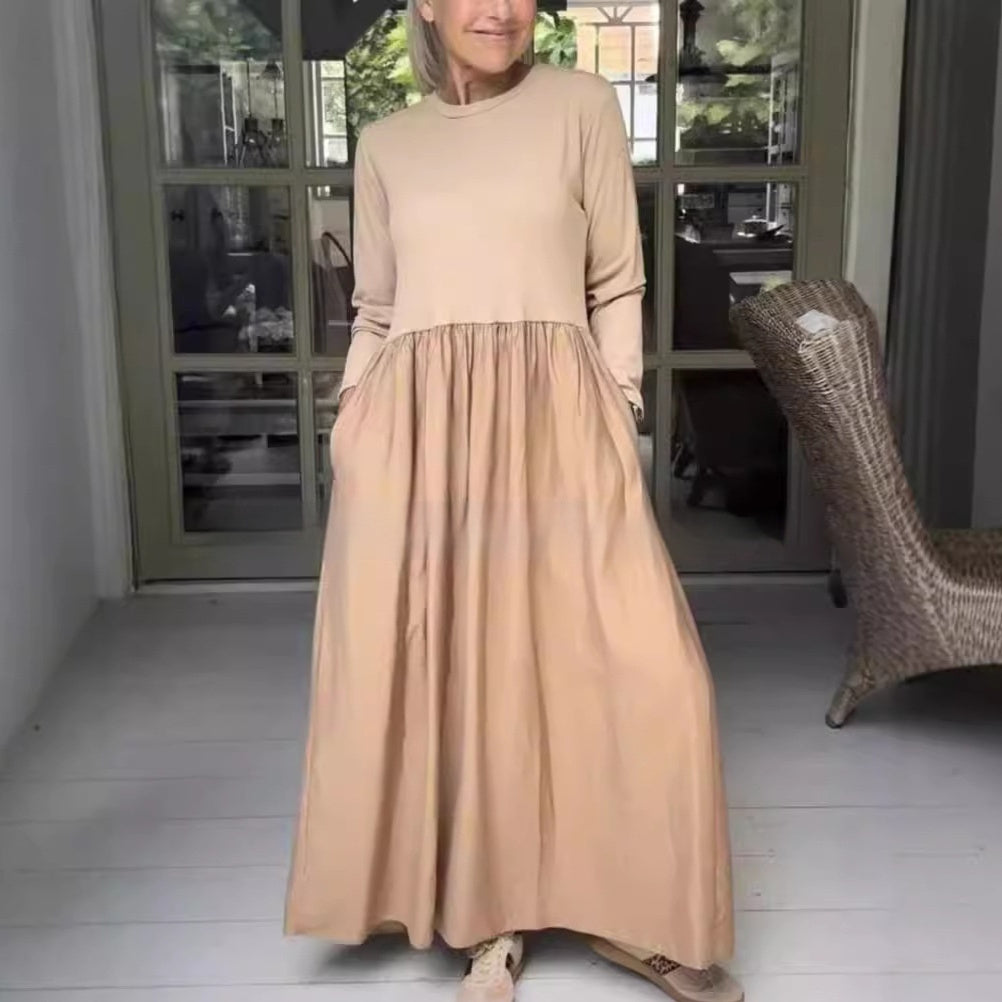 Vestido de punto midi con bolsillos para mujer