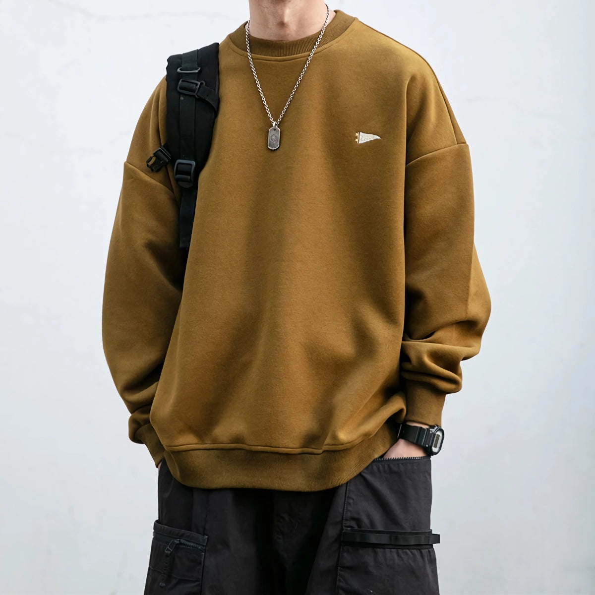 Hochwertiges Streetwear-Trend-Herren-Sweatshirt - Lässiger Pullover mit Buchstabenstickerei