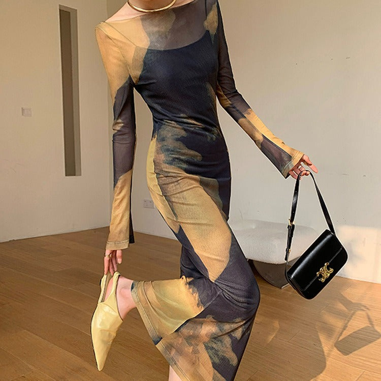 Frühling und Sommer Strick Neckholder Kleid Basis Rock Zweiteiliger Anzug