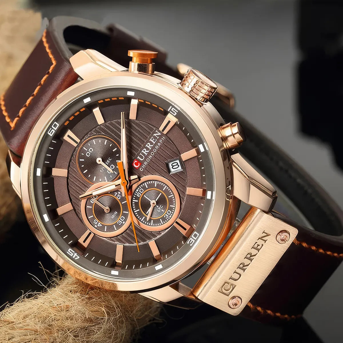 Sport-Chronograph für Herren aus Leder