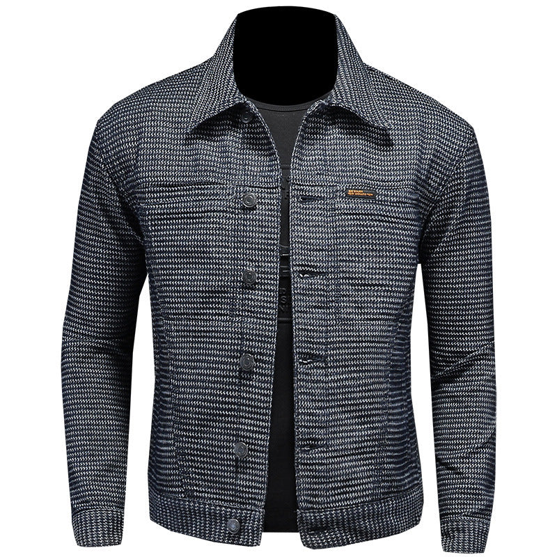 Europäischer und amerikanischer Jeansmantel Herrenmode Mode Revers Motorradjacke Lässig All-Matching