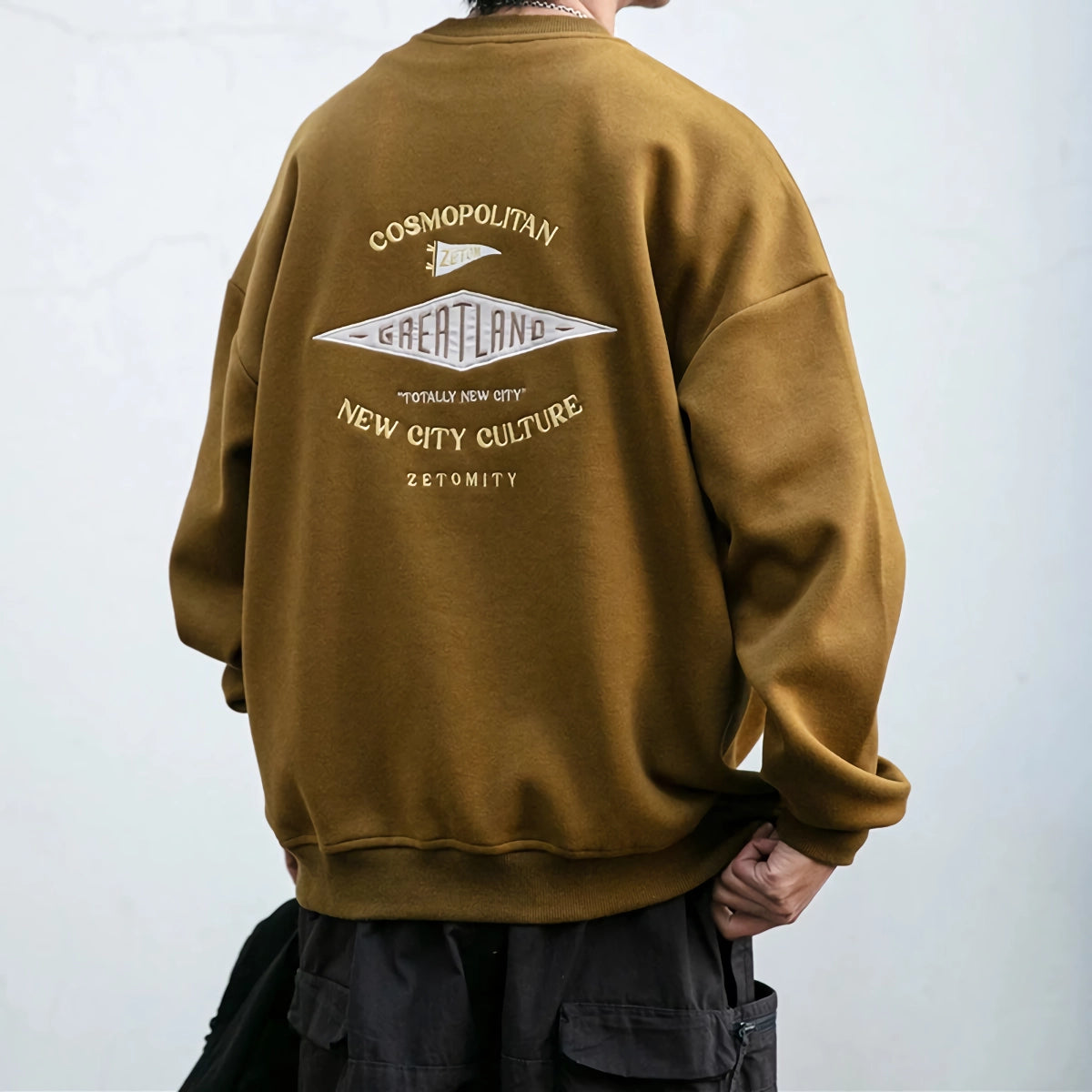 Hochwertiges Streetwear-Trend-Herren-Sweatshirt - Lässiger Pullover mit Buchstabenstickerei