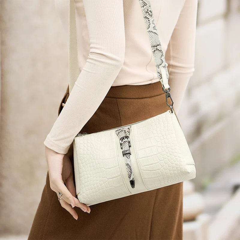 Umhängetasche aus echtem Leder für Damen