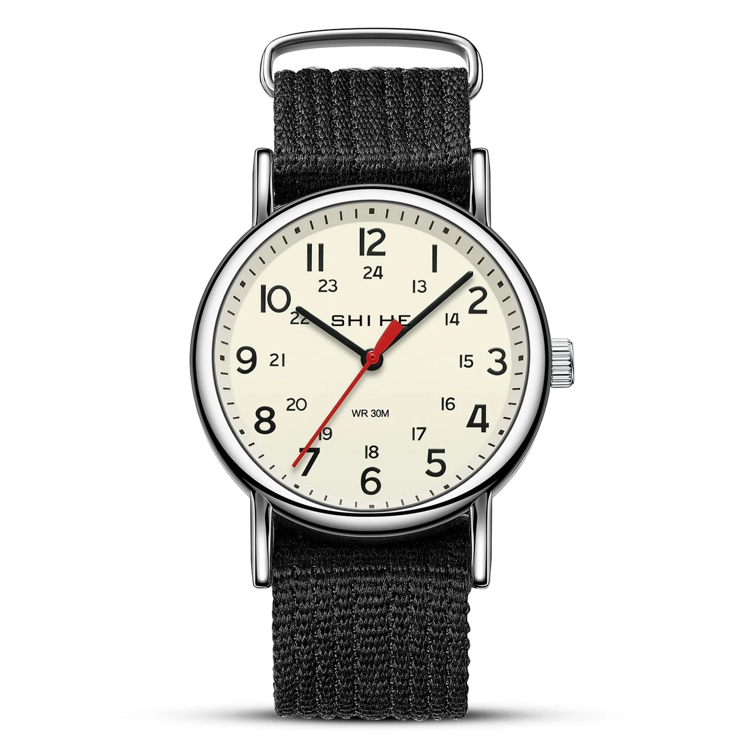 Unisex-Armbanduhr im Militär- und Sport-Stil mit Quarzuhrwerk, gut lesbarem Zifferblatt und Nylonarmband