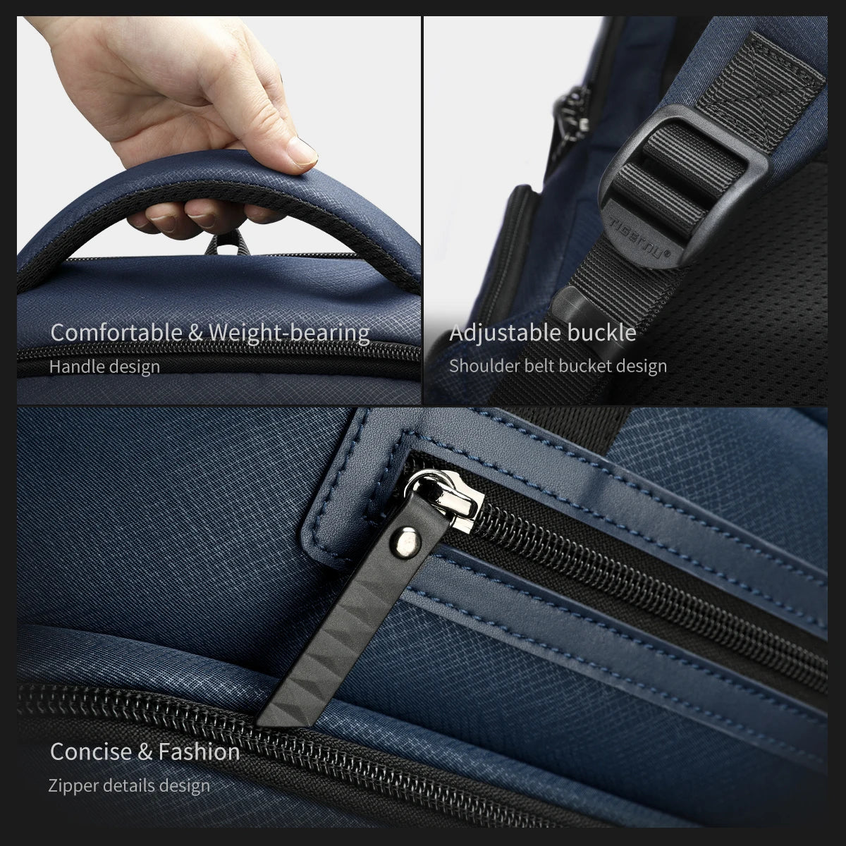 Multifunktionaler 15,6" Laptop-Reiserucksack mit hängendem Reißverschluss