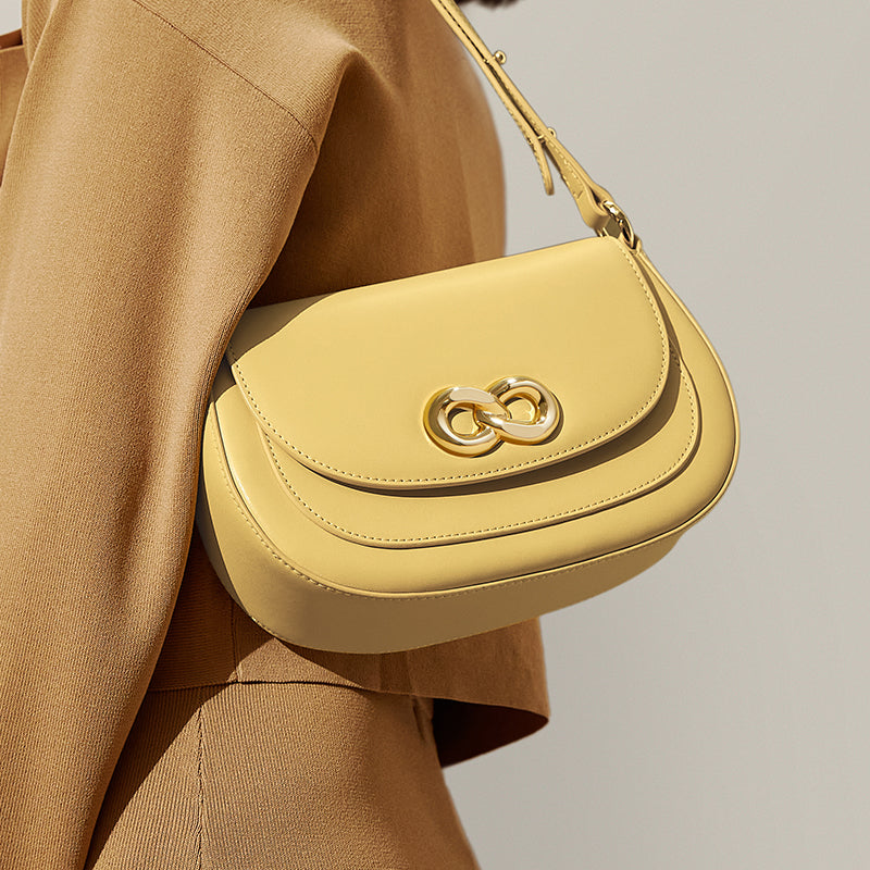 Bolso de hombro elegante de piel de vaca para mujer