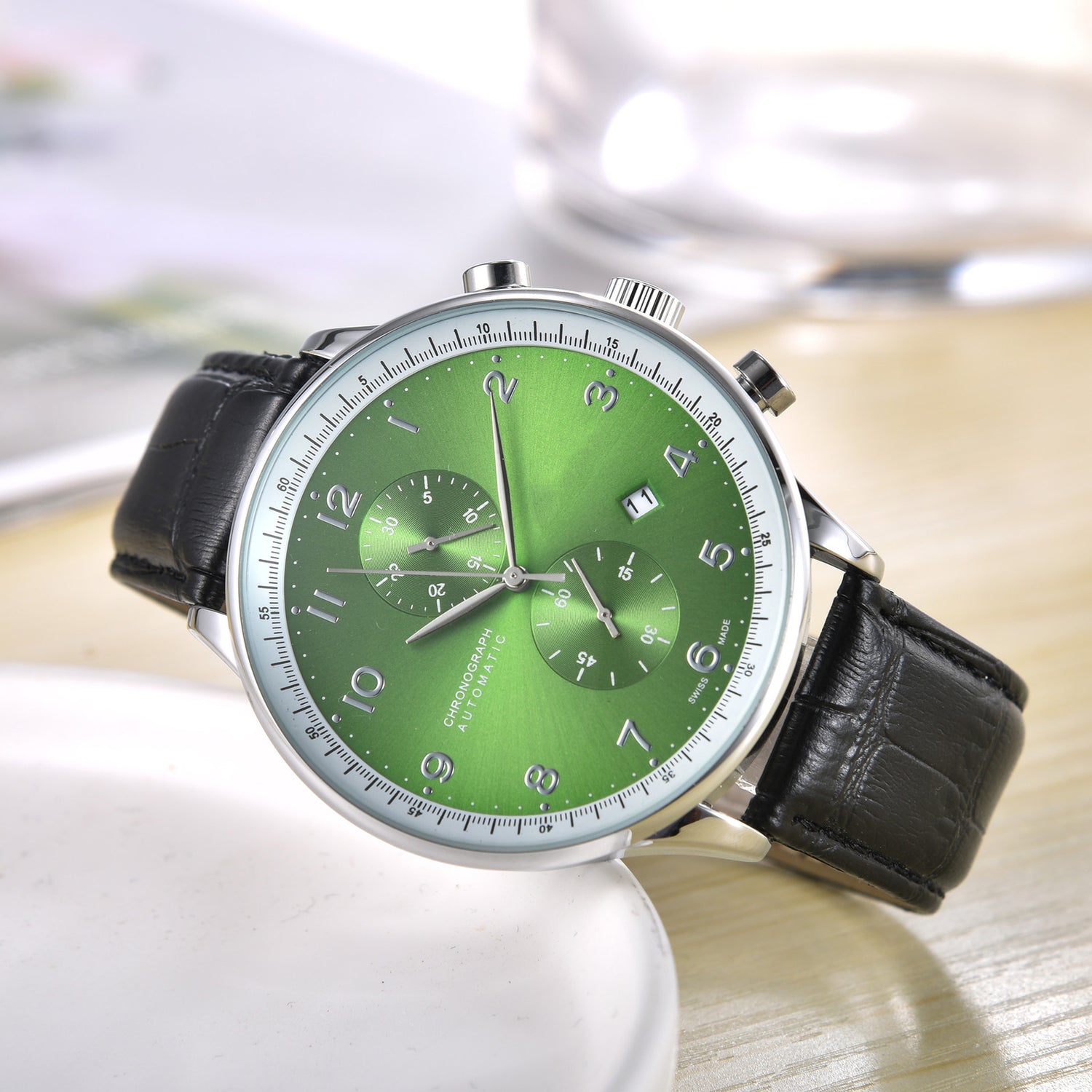 Men's Five-Hand Leather Quartz Business Watch - Dazpy