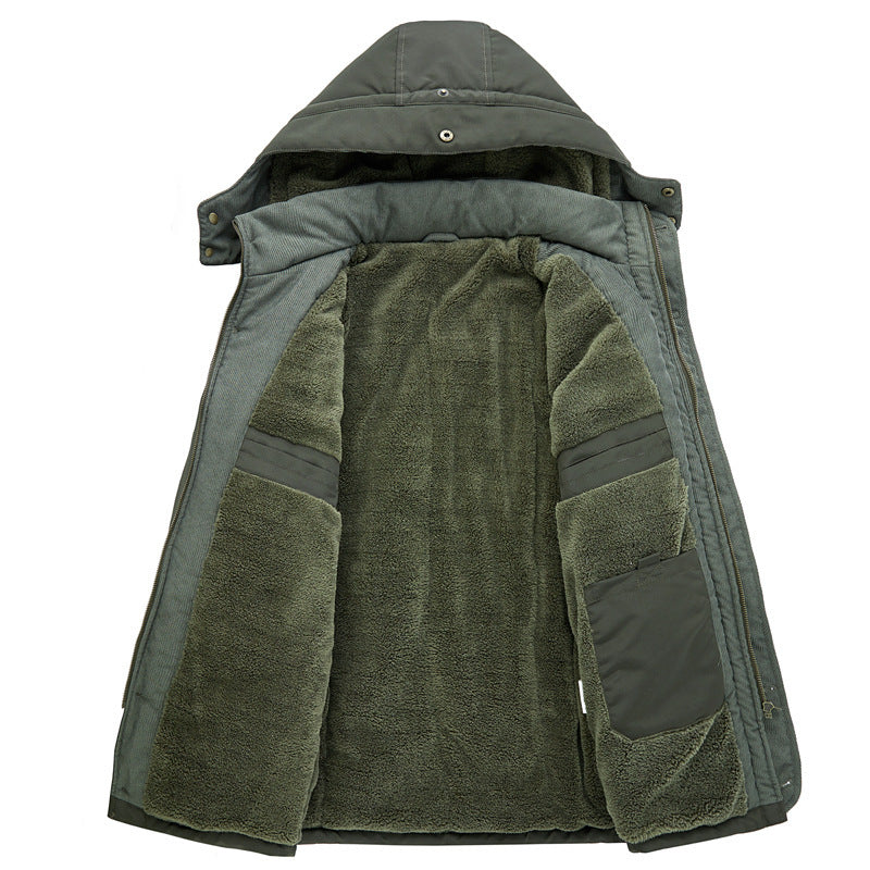 Manteljacke aus Baumwolle mit Lammwollfutter