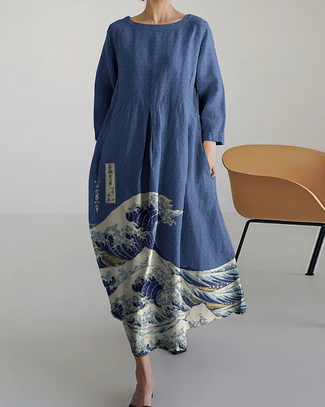 Vestido de mujer de manga corta con escote en V