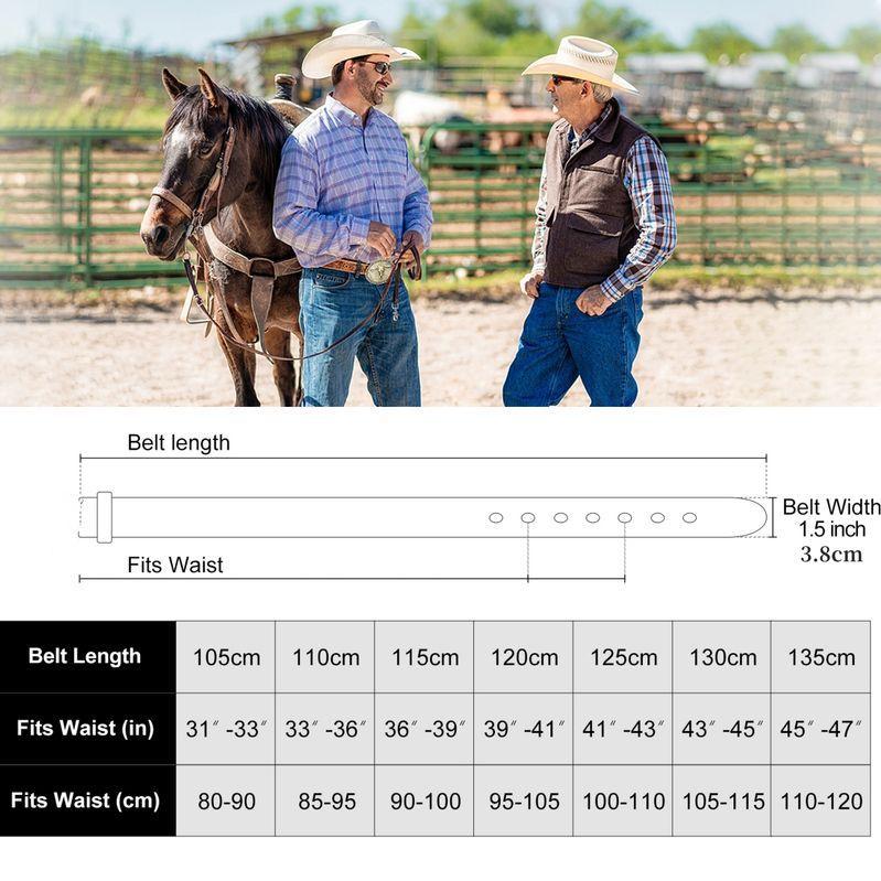 Western-Cowboygürtel aus echtem Leder im Vintage-Stil mit Prägung