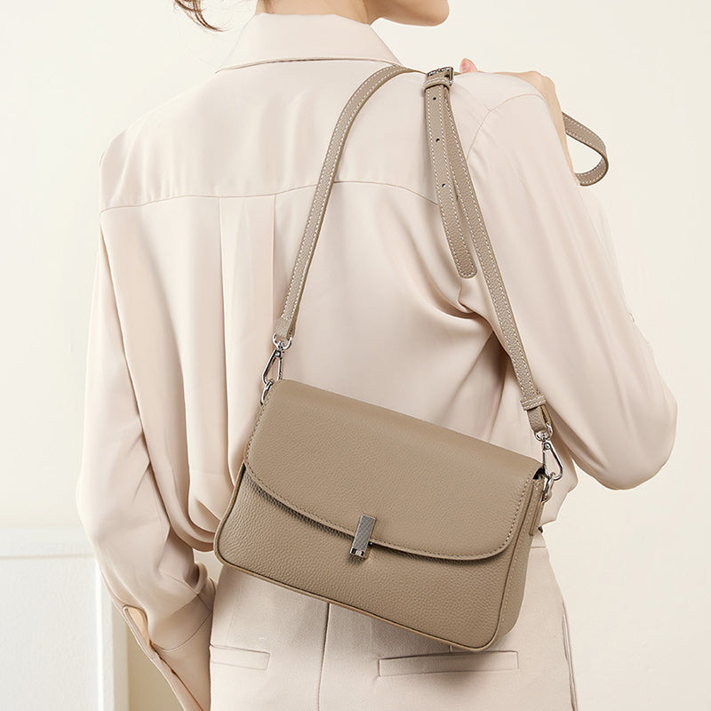 Bolso bandolera de piel auténtica de moda