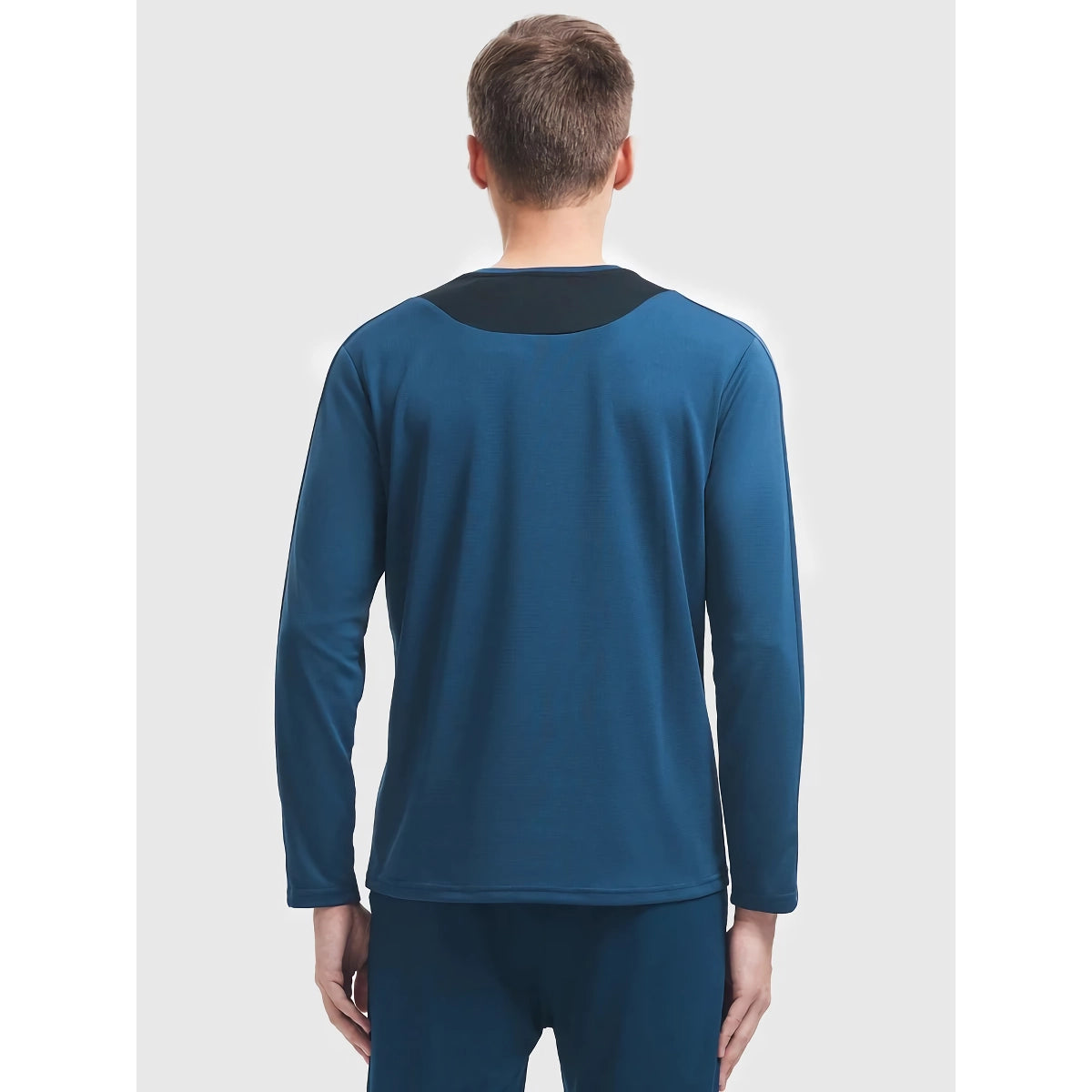 Camiseta de entrenamiento de fútbol de manga larga para hombre: camiseta deportiva transpirable para correr