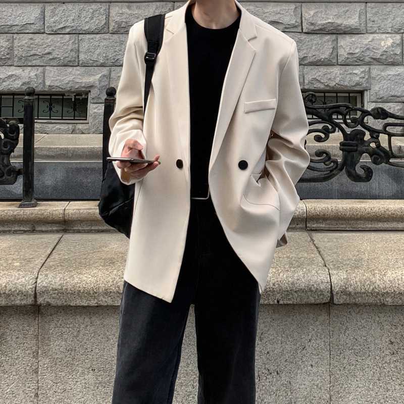 Chaqueta de traje de hombreras acolchadas de alta calidad, traje informal holgado