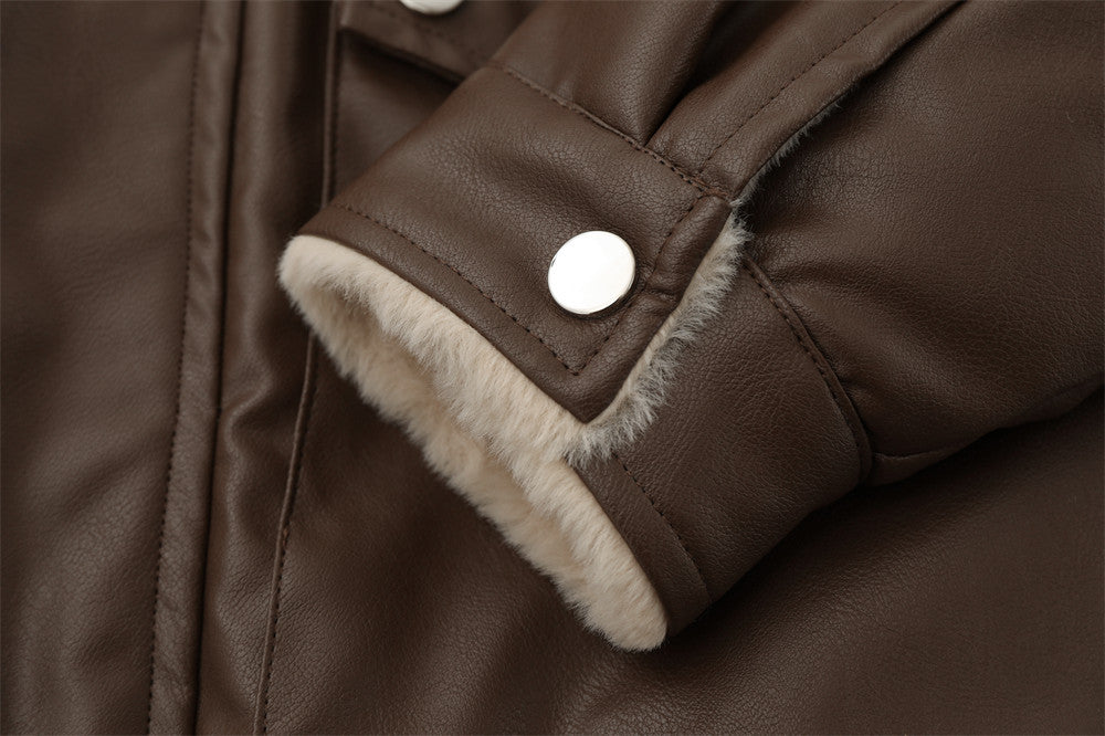 High Street Lockere, lässige Motorrad-PU-Lederjacke