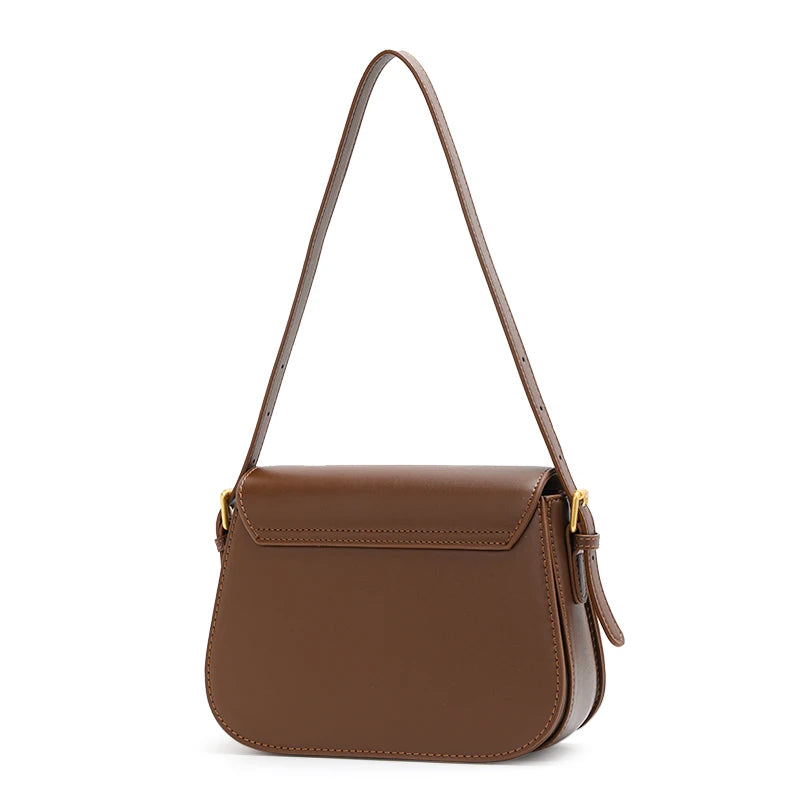 Stilvolle quadratische Retro-Umhängetasche für Damen – verstellbare Handtasche aus Rindsleder