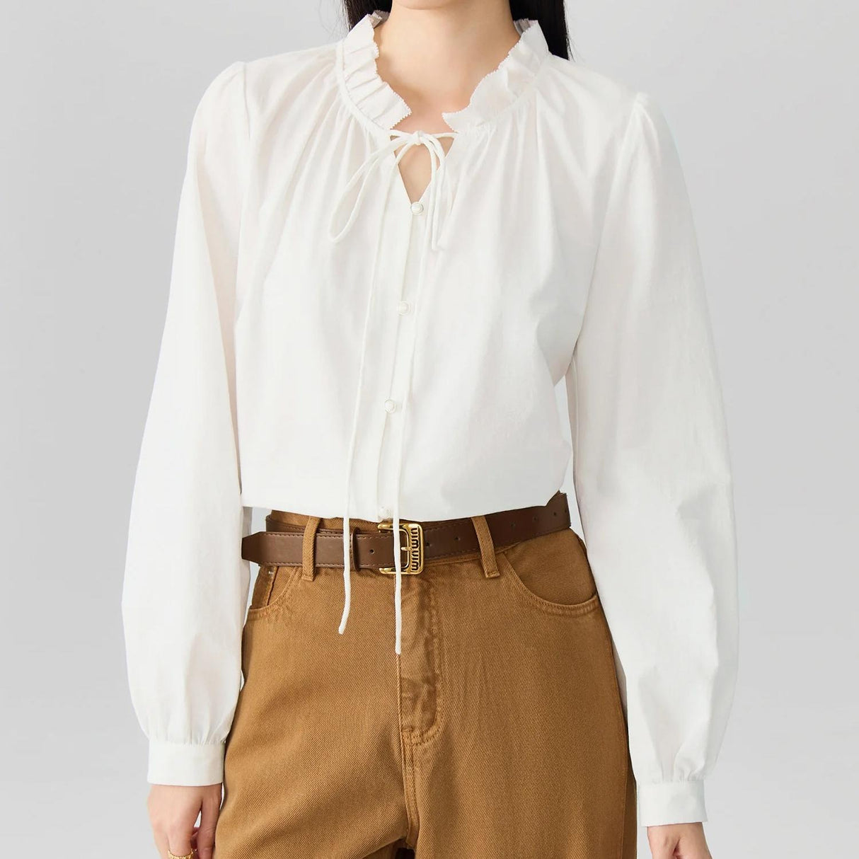 Elegante Pendlerbluse im französischen Stil