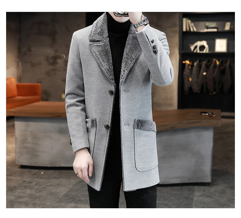 Abrigo de piel y cuero para hombre