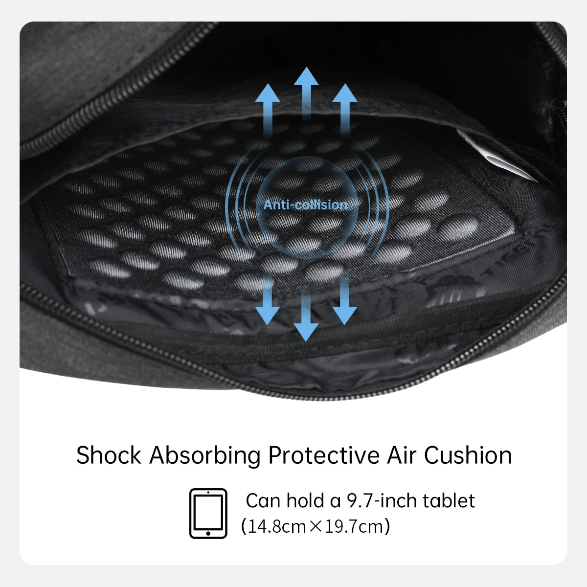 Wasserdichte Umhängetasche für Herren mit stoßfestem 9,7-Zoll-iPad-Fach