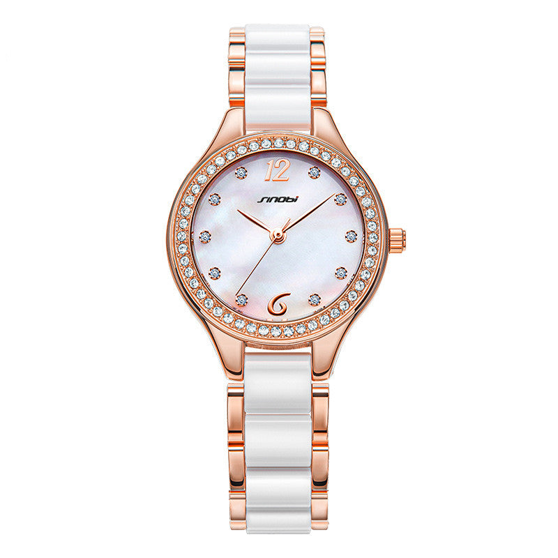 Watch With Exquisite Diamond Bracelet In Blue Box - Dazpy