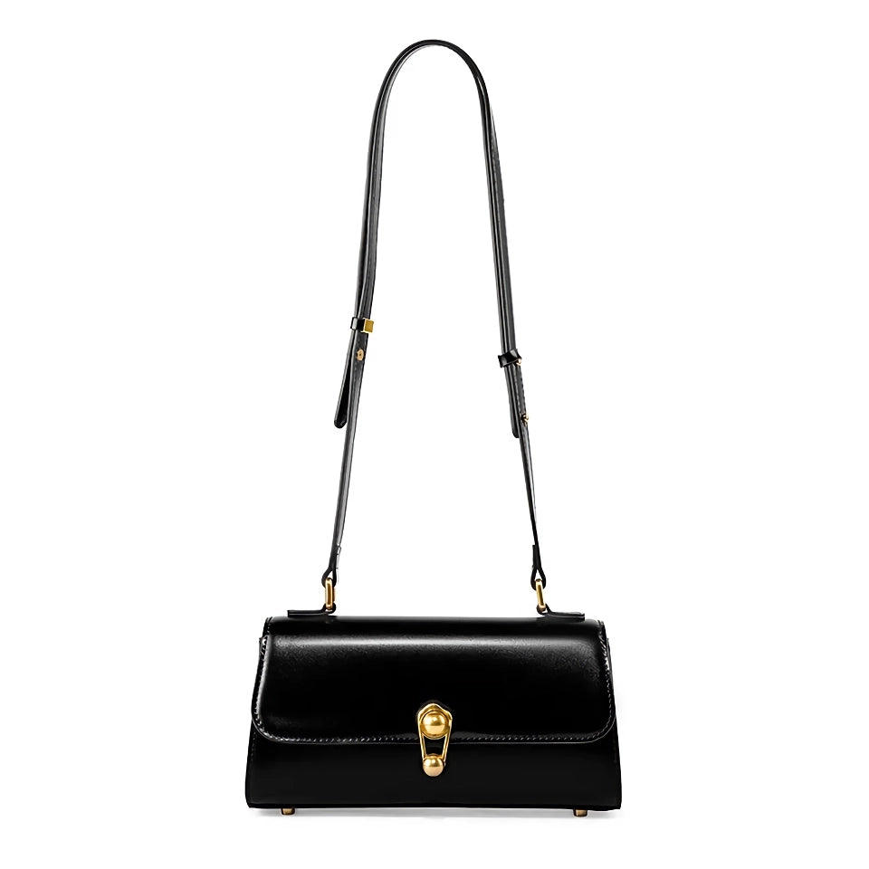 Elegante bolso bandolera de piel color burdeos para mujer
