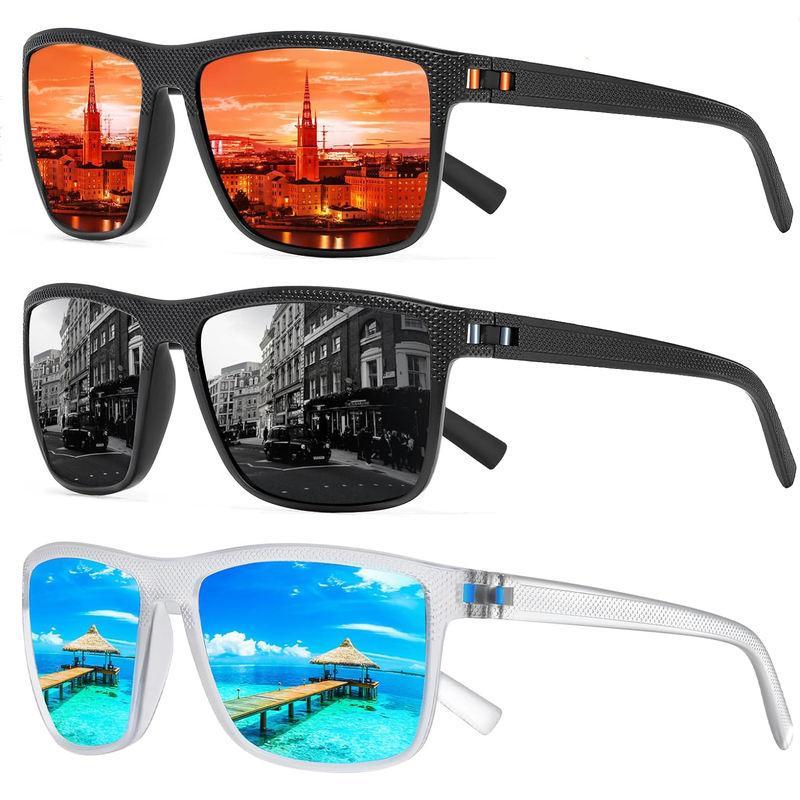 3 gafas de sol polarizadas cuadradas