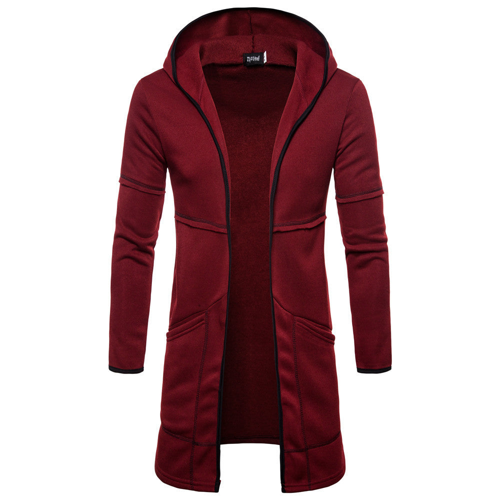 Mittellange High Street-Strickjacke mit Kapuze und großen Taschen für Herren