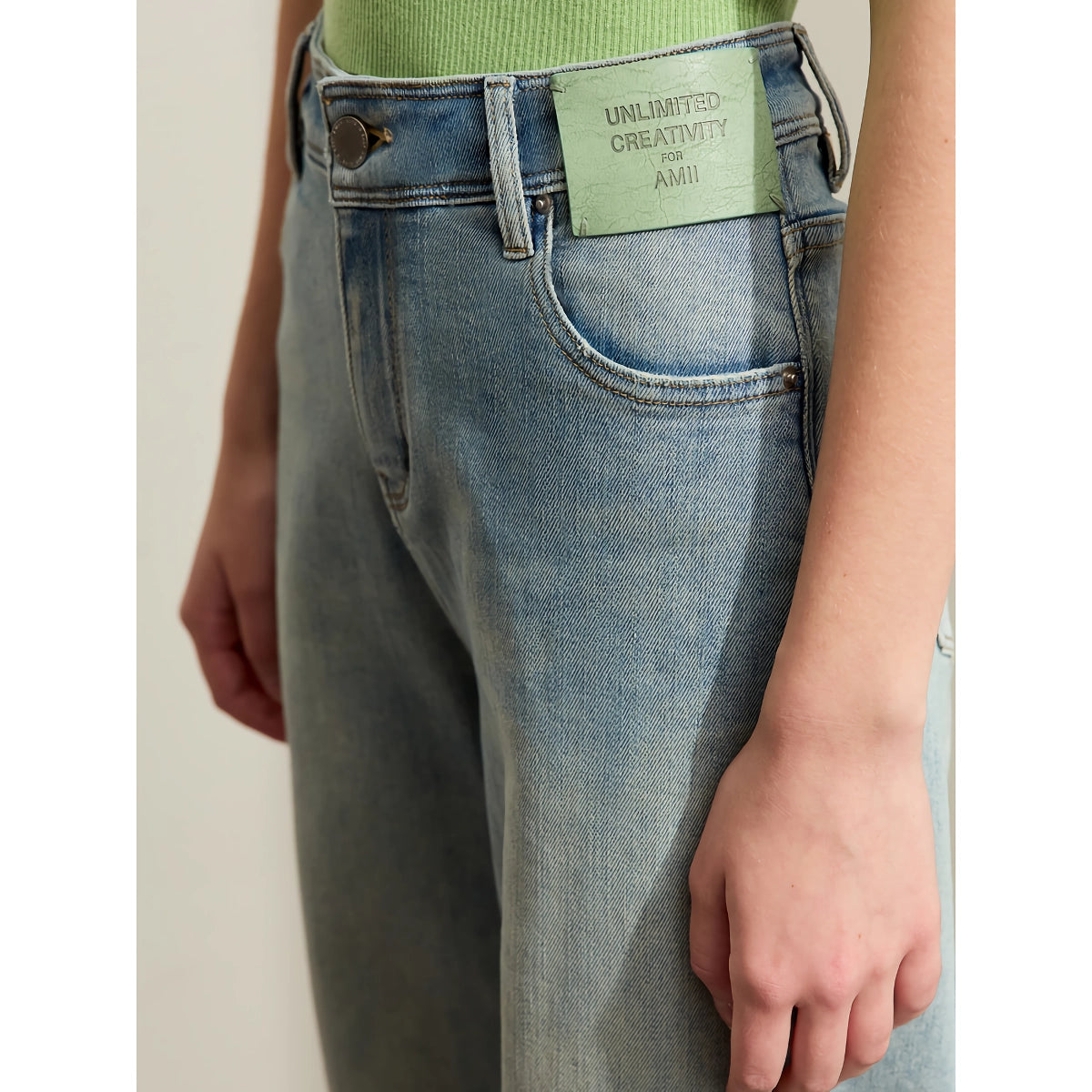 Retro-Jeanshose mit weitem Bein für Damen