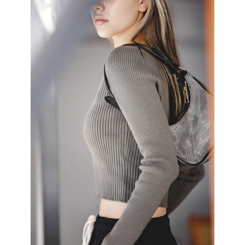 Retro Strickpullover mit V-Ausschnitt
