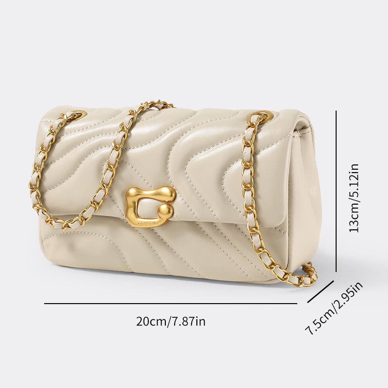 Mini-Umhängetasche aus echtem Leder mit Kette