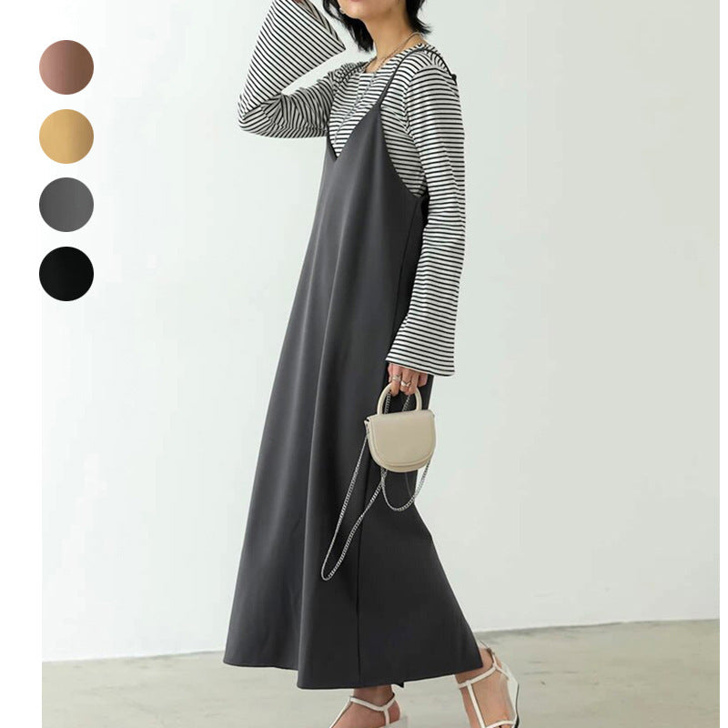 Vestido de mujer con tirantes ajustables de otoño en 4 colores