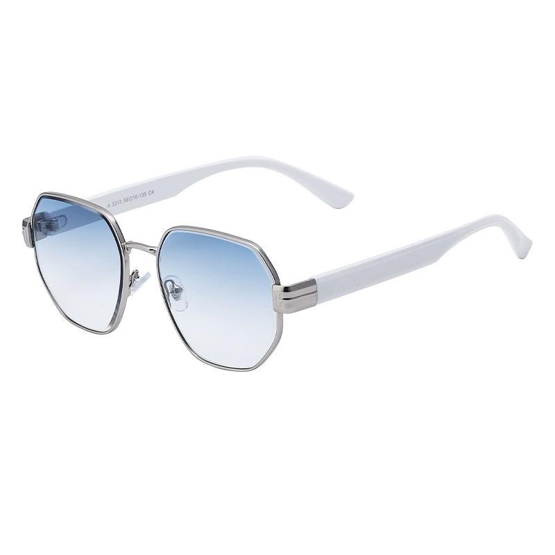 Gafas de sol poligonales vintage de lujo para mujer