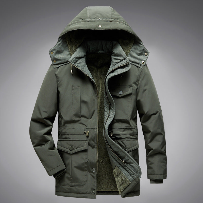 Manteljacke aus Baumwolle mit Lammwollfutter