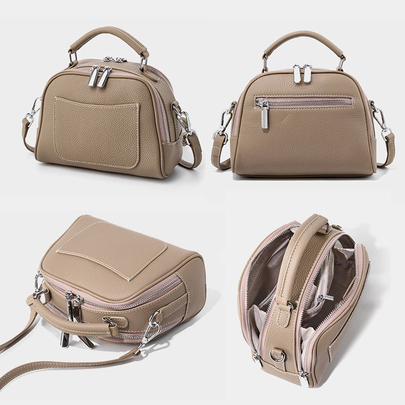 Elegante bolso de hombro de piel de vaca