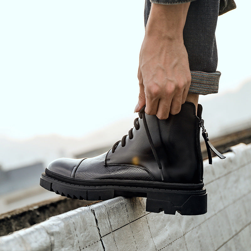 Vintage Leather Ankle Boots for Men