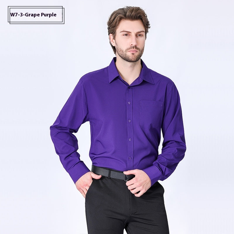 Pendeln Minimalist Business Professional Bügelfreies Stretch Hemd Langarm Herren High Sense