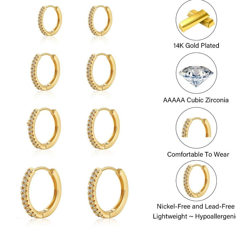 14 Karat vergoldetes Creolen-Set