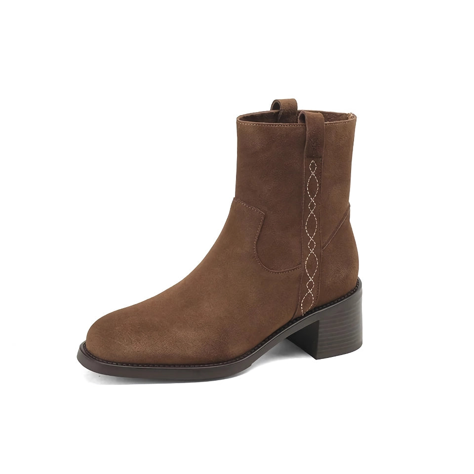 Botines elegantes de ante otoñal para mujer