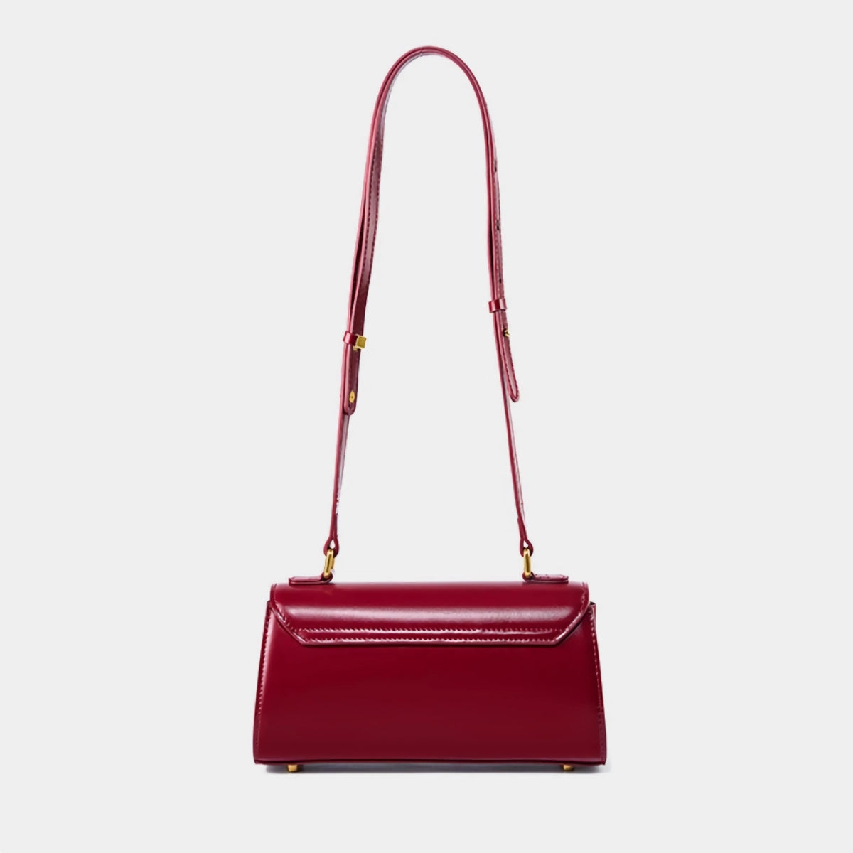 Elegante bolso bandolera de piel color burdeos para mujer