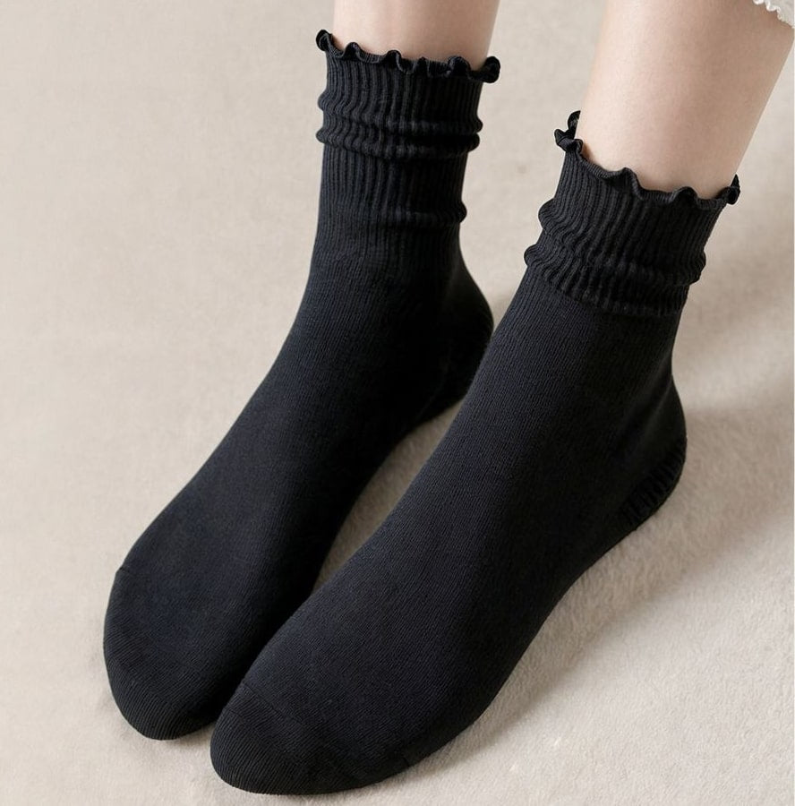 5 pares de calcetines tobilleros con volantes para mujer