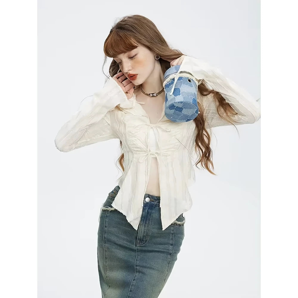 Sexy Bluse mit Schnürung für Damen