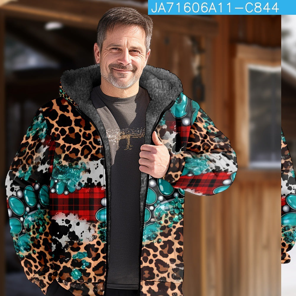 Fleecegefütterte, verdickte Winterkleidung, baumwollgefütterte Manteljacke