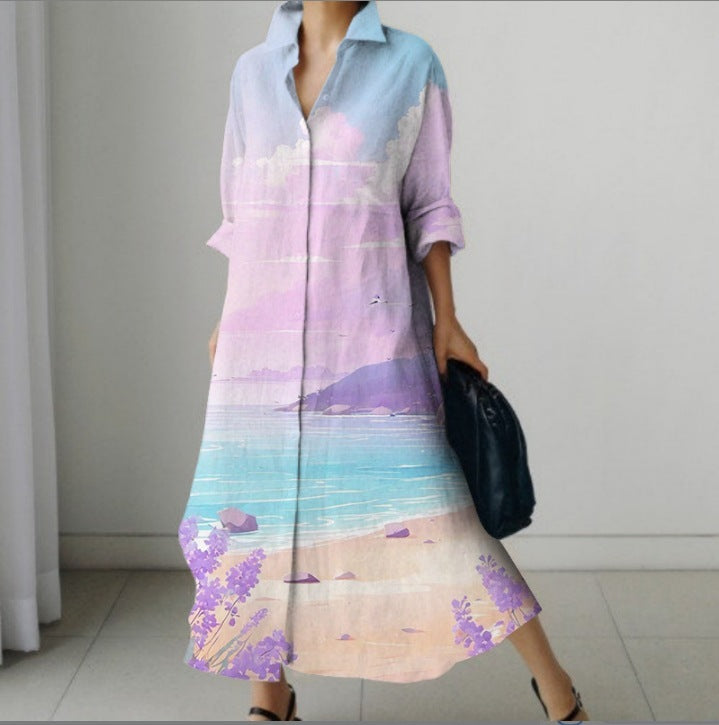 Nuevo vestido de lunares con temperamento de moda